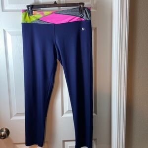 Vogo Athletics Leggings Size XL Navy Blue Pink Grey